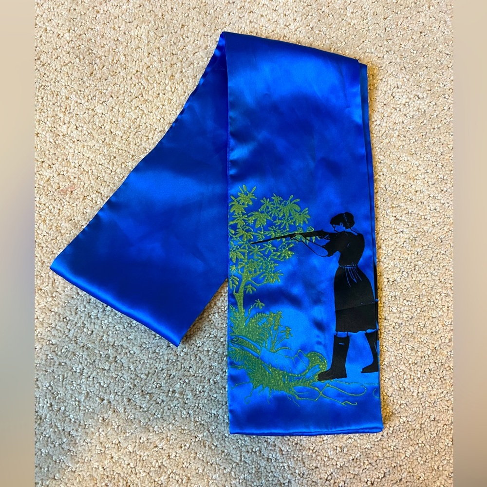 🔵💯Silk Tie Colbalt blue silk scarf Unique